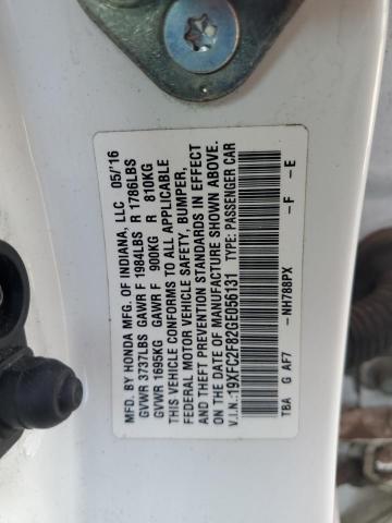 2016 HONDA CIVIC 19XFC2F82GE056131