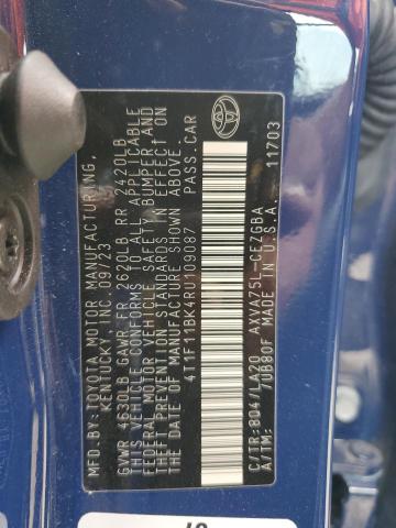 2024 TOYOTA CAMRY XLE 4T1F11BK4RU109087