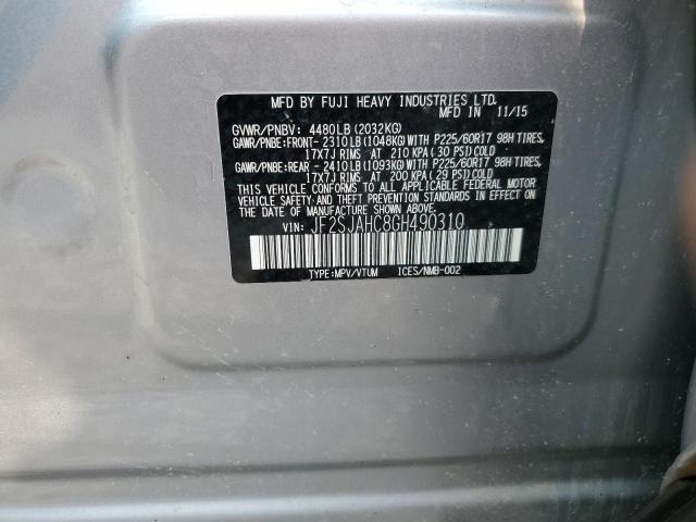 2016 SUBARU FORESTER 2 - JF2SJAHC8GH490310