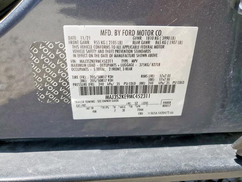 2021 FORD ECOSPORT T MAJ3S2KE9MC452311