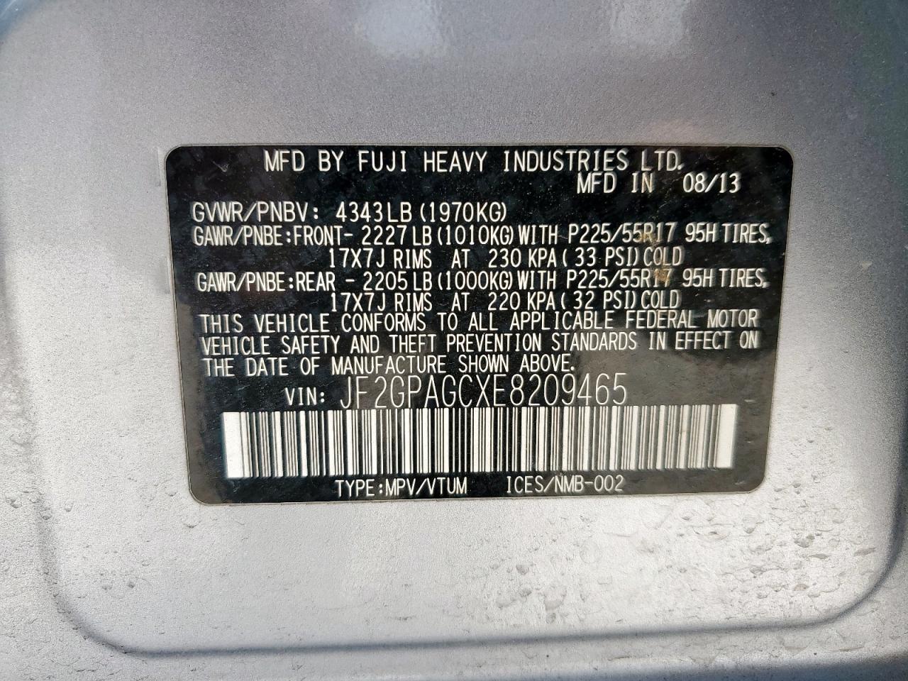 SUBARU XV 2.0 LIMITED