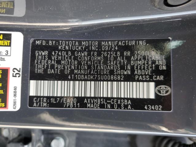 2025 TOYOTA CAMRY XSE 4T1DBADK7SU008682