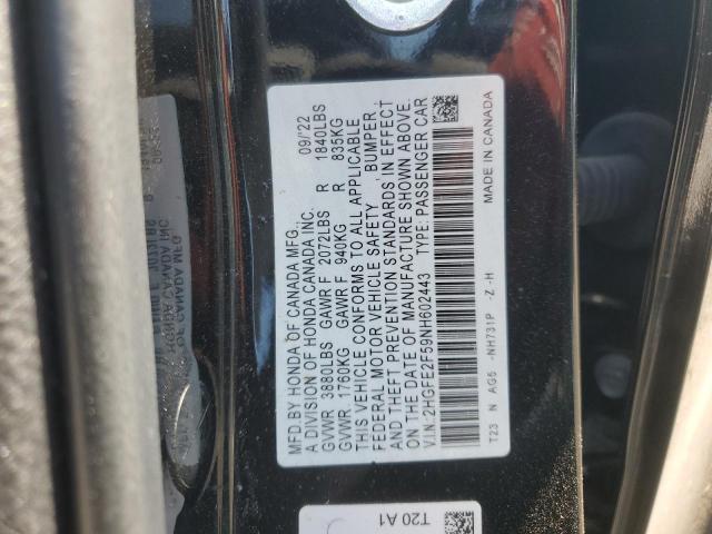 2022 HONDA CIVIC SPOR - 2HGFE2F59NH602443