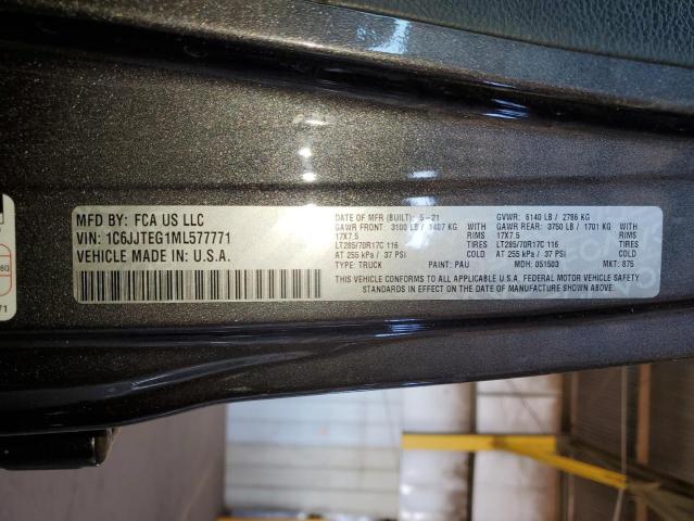 2021 JEEP GLADIATOR 1C6JJTEG1ML577771