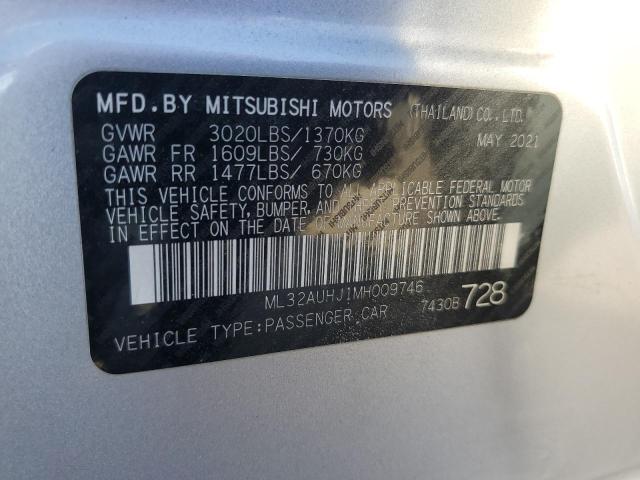 2021 MITSUBISHI MIRAGE ES ML32AUHJ1MH009746