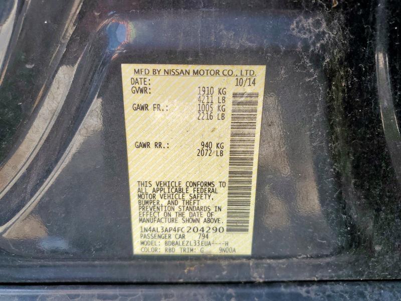 2015 NISSAN ALTIMA 2.5 1N4AL3AP4FC204290