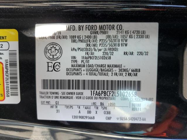 2020 FORD MUSTANG GT 1FA6P8CF2L5102658