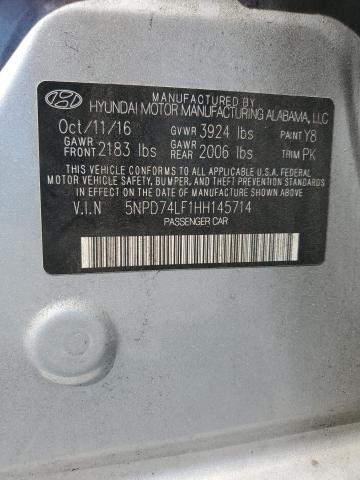 2017 HYUNDAI ELANTRA SE 5NPD74LF1HH145714