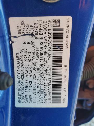 2020 HONDA CIVIC LX - 2HGFC2F6XLH589679