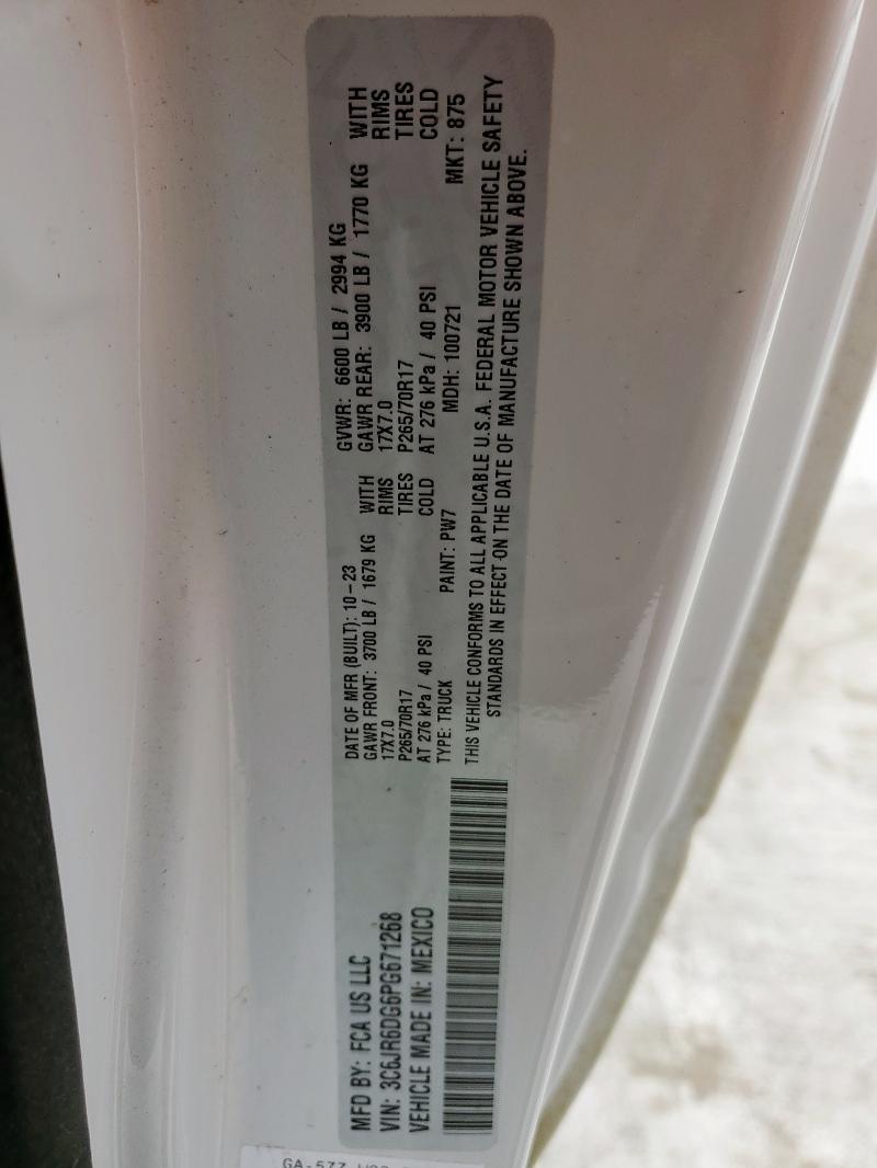 2023 RAM 1500 CLASS 3C6JR6DG6PG671268