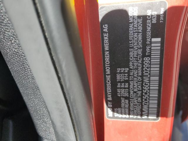 2016 MINI COOPER S C WMWZC5C56GWU02998