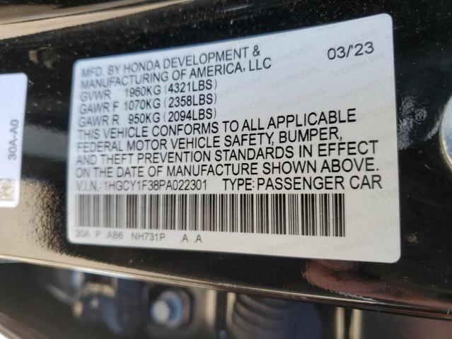 2023 HONDA ACCORD EX 1HGCY1F38PA022301