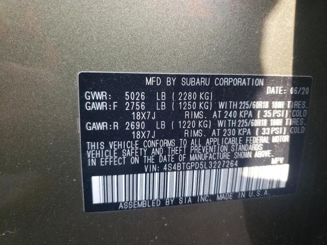 2020 SUBARU OUTBACK TO 4S4BTGPD5L3227264