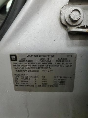 2CNALPEW4A6314580 2010 CHEVROLET EQUINOX