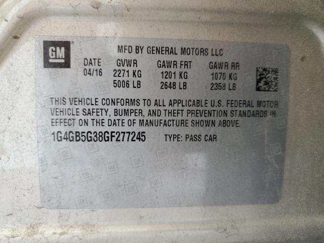 2016 BUICK LACROSSE - 1G4GB5G38GF277245