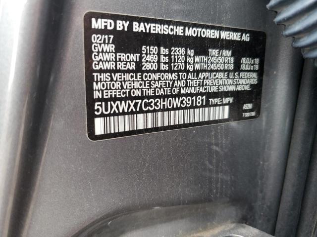 2017 BMW X3 XDRIVE3 - 5UXWX7C33H0W39181