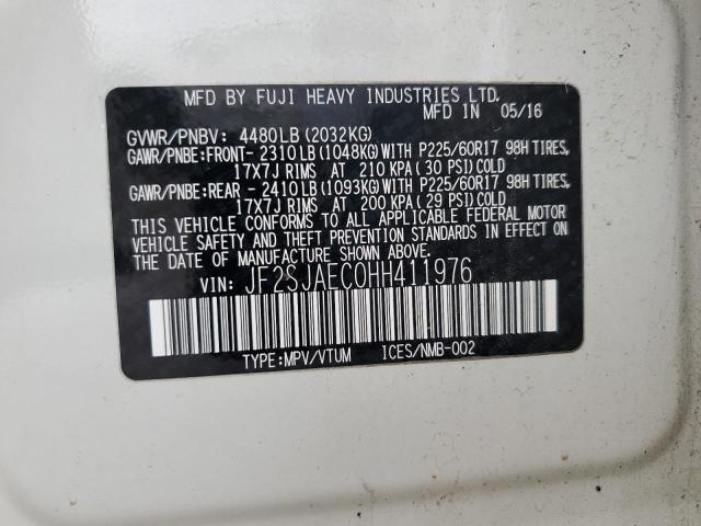 2017 SUBARU FORESTER 2 - JF2SJAEC0HH411976
