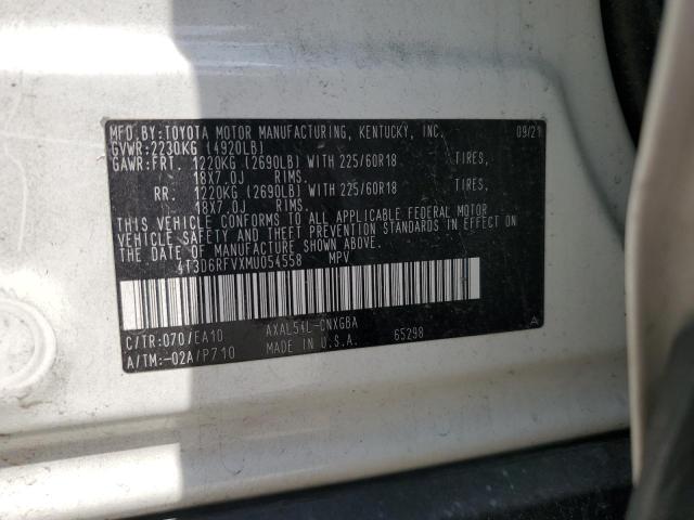 2021 TOYOTA RAV4 LIMITED 4T3D6RFVXMU054558