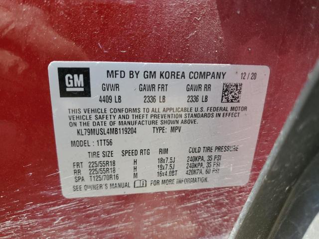 2021 CHEVROLET TRAILBLAZE - KL79MUSL4MB119204