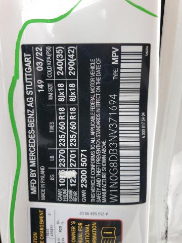 2022 MERCEDES-BENZ GLC 300 W1N0G8DB3NV371694