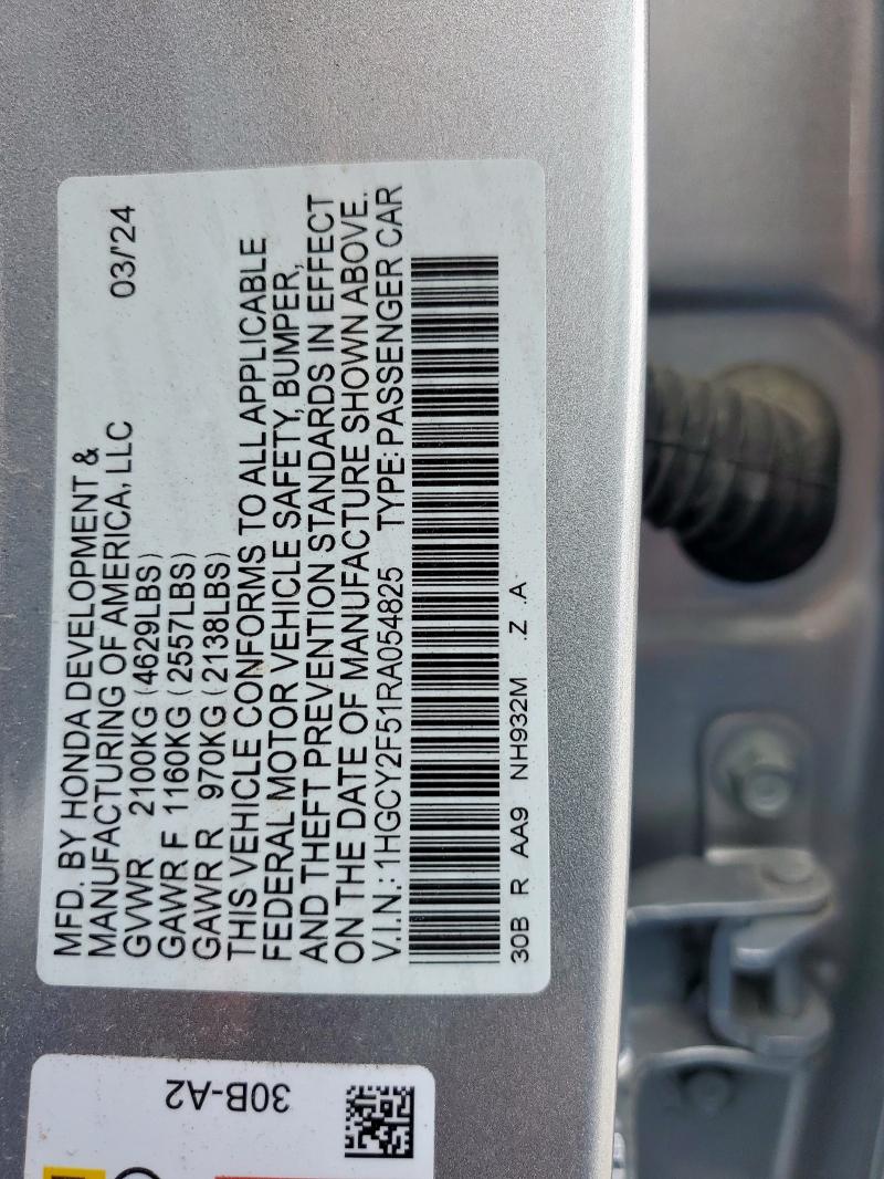 2024 HONDA ACCORD HYB 1HGCY2F51RA054825
