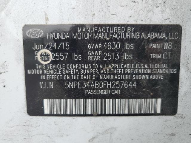 2015 HYUNDAI SONATA SPO 5NPE34AB0FH257644