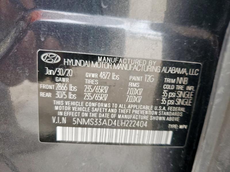 2020 HYUNDAI SANTA FE S - 5NMS33AD4LH222404