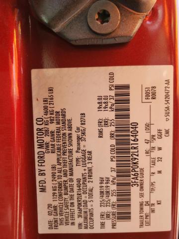 2020 FORD FUSION TIT 3FA6P0K92LR164040