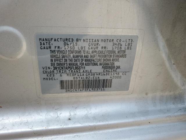 2015 NISSAN VERSA S - 3N1CN7AP5FL953711