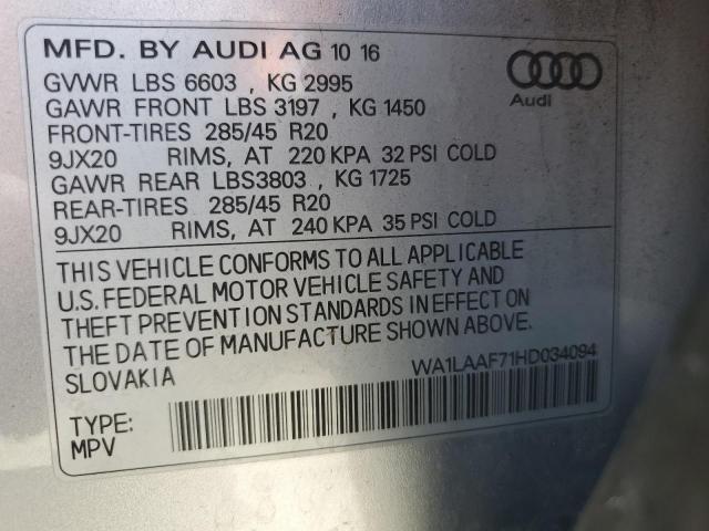 2017 AUDI Q7 WA1LAAF71HD034094