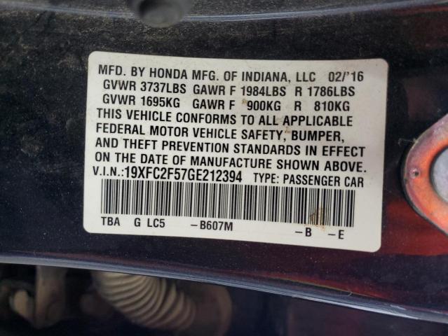 2016 HONDA CIVIC LX - 19XFC2F57GE212394