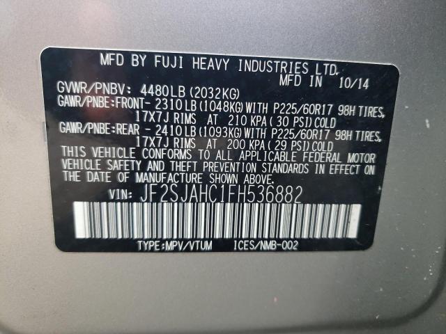 2015 SUBARU FORESTER 2 - JF2SJAHC1FH536882