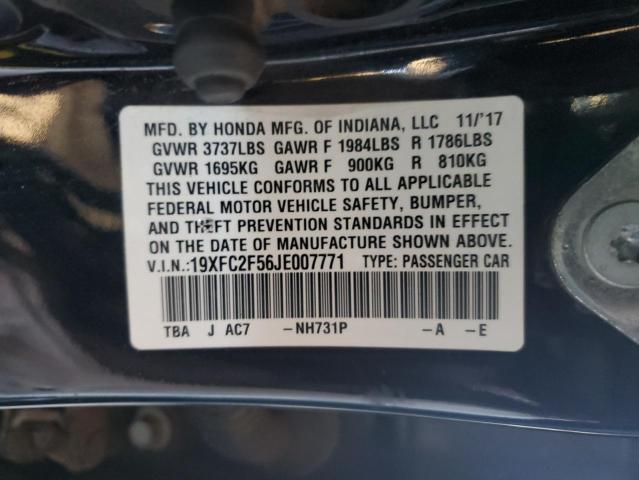 2018 HONDA CIVIC LX - 19XFC2F56JE007771