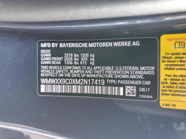 2021 MINI COOPER JOH WMWXX9C0XM2N17419