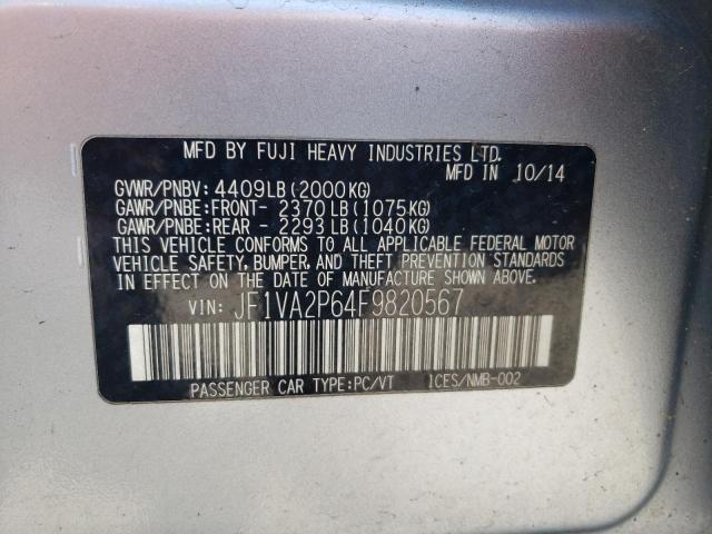 2015 SUBARU WRX STI JF1VA2P64F9820567