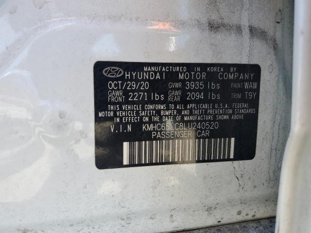 2020 HYUNDAI IONIQ BLUE KMHC65LC8LU240520