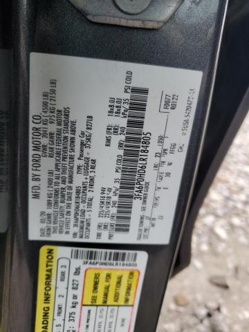 2020 FORD FUSION SE - 3FA6P0HD6LR184805