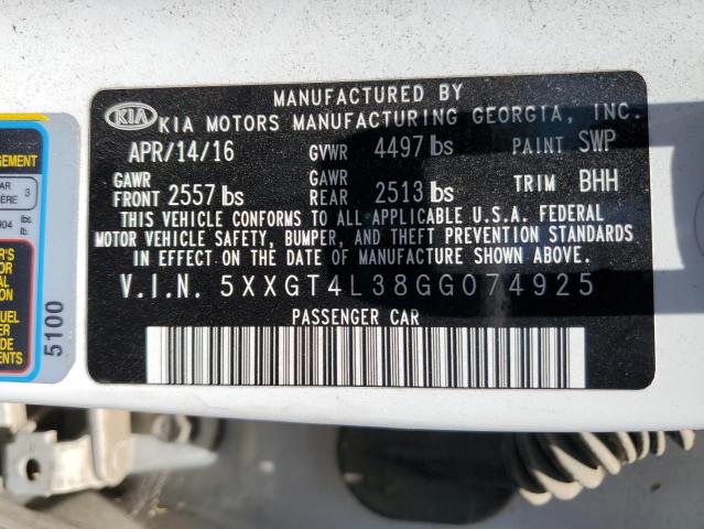 2016 KIA OPTIMA LX 5XXGT4L38GG074925