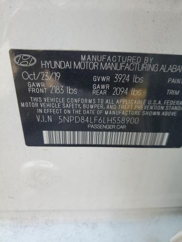 2020 HYUNDAI ELANTRA SEL 5NPD84LF6LH558900