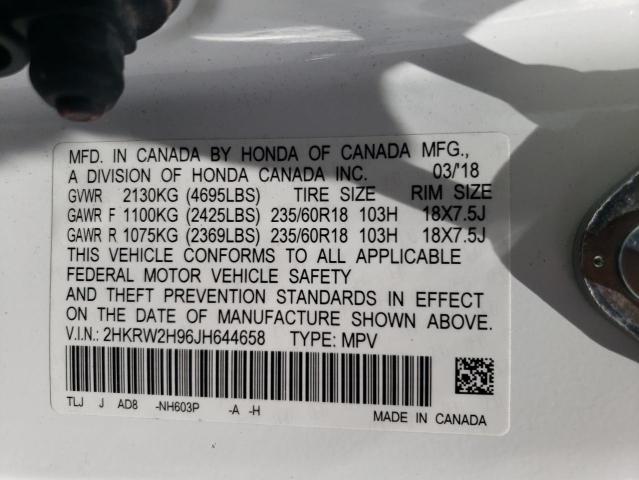2018 HONDA CR-V TOURI 2HKRW2H96JH644658
