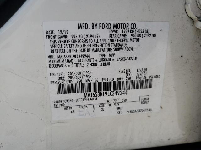 2020 FORD ECOSPORT T - MAJ6S3KL9LC349244