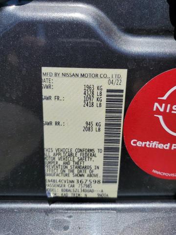 2022 NISSAN ALTIMA SR 1N4BL4CV1NN367598