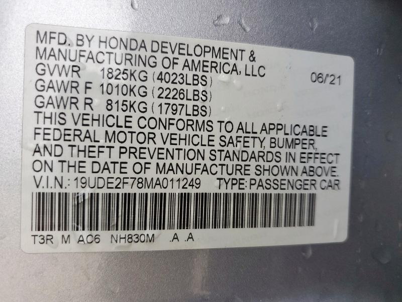 2021 ACURA ILX PREMIU - 19UDE2F78MA011249