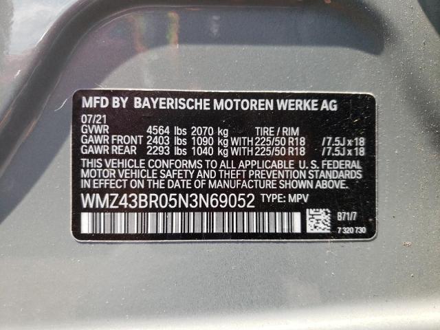 2022 MINI COOPER COU WMZ43BR05N3N69052