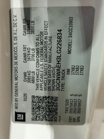 2020 CHEVROLET SILVERADO C1500 3GCNWAEH3LG226834