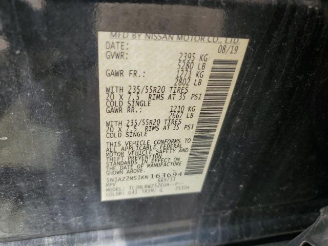 2019 NISSAN MURANO S 5N1AZ2MS1KN163694