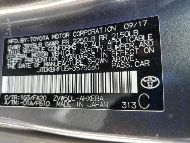jtdkbrfu5h3575660 - 2017 Toyota prius - #60684375