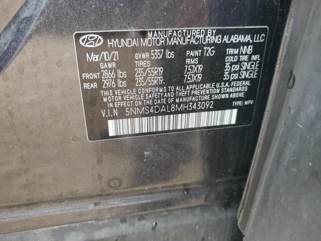 2021 HYUNDAI SANTA FE L 5NMS4DAL8MH343092