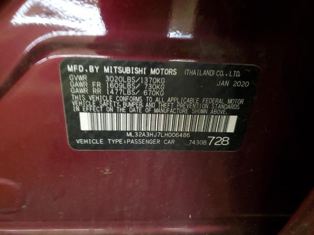 2020 MITSUBISHI MIRAGE ML32A3HJ7LH006486