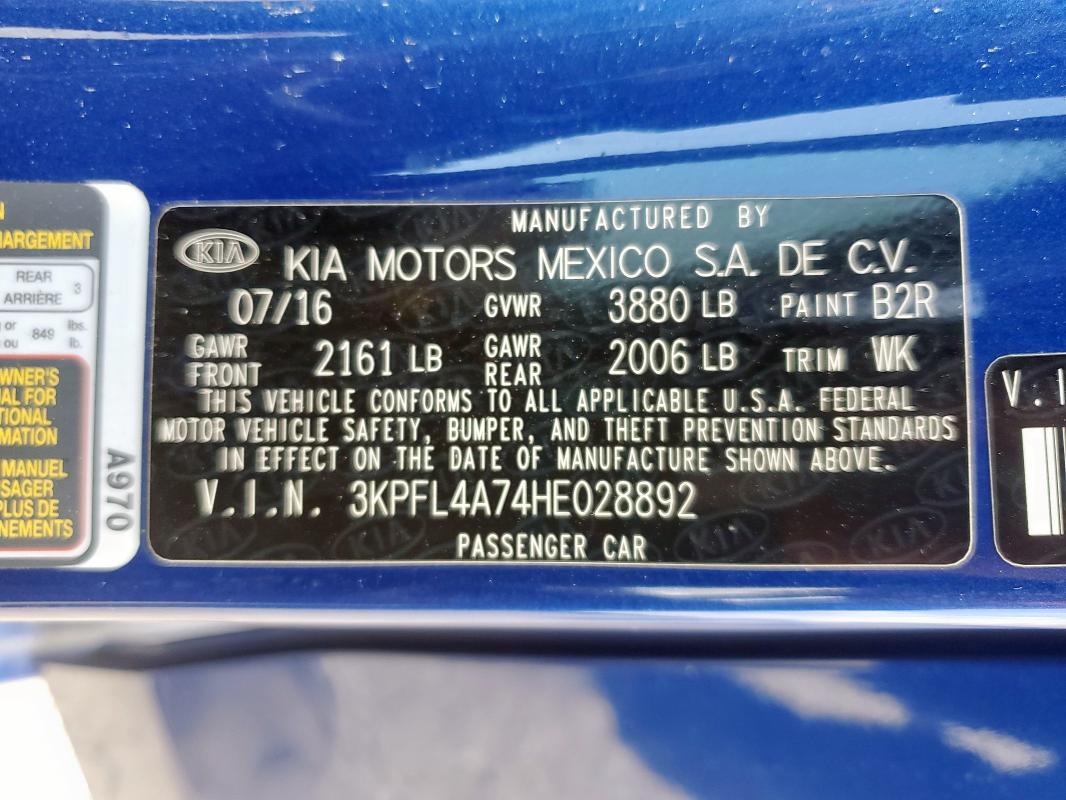 2017 KIA FORTE LX - 3KPFL4A74HE028892